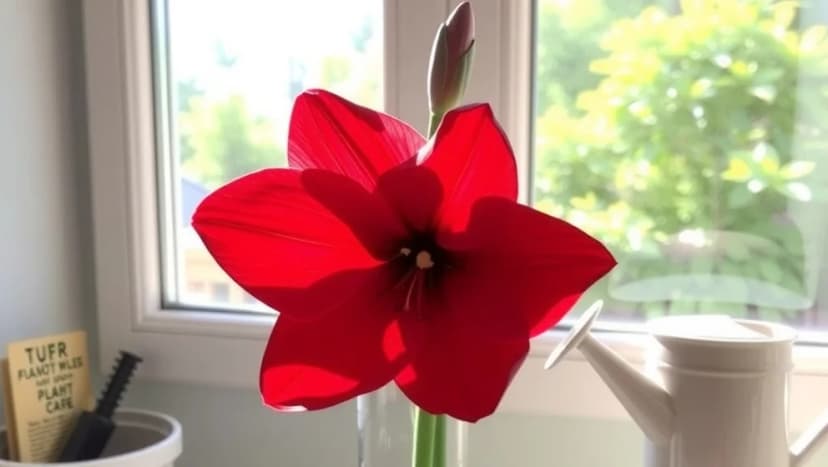 Amaryllis i vas håller länge och blir vacker