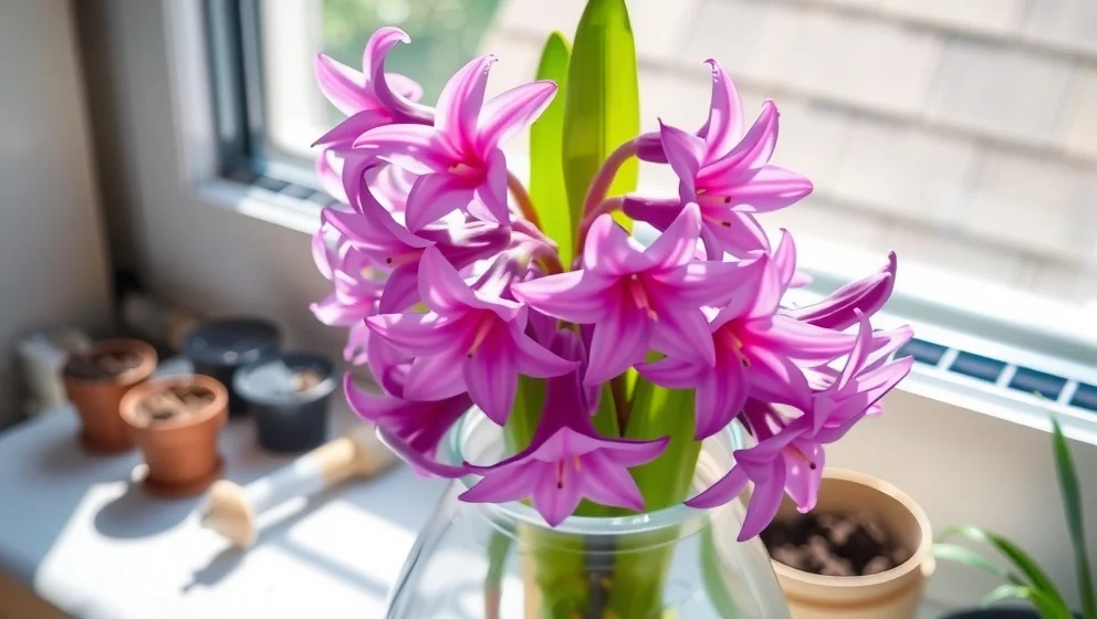 Hyacint i vas blommar längre än du tror