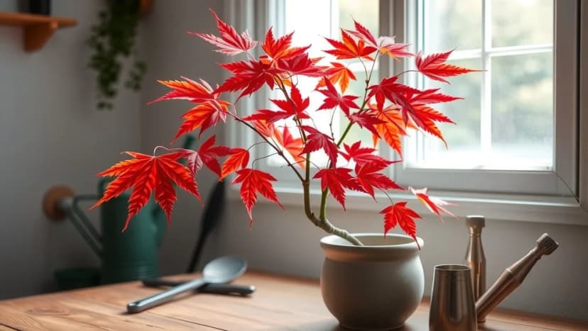 Japansk lönn i kruka fungerar hemma