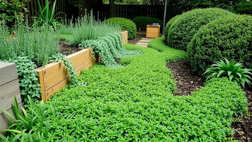 Kaskadtimjan sprider sig över hela trädgården