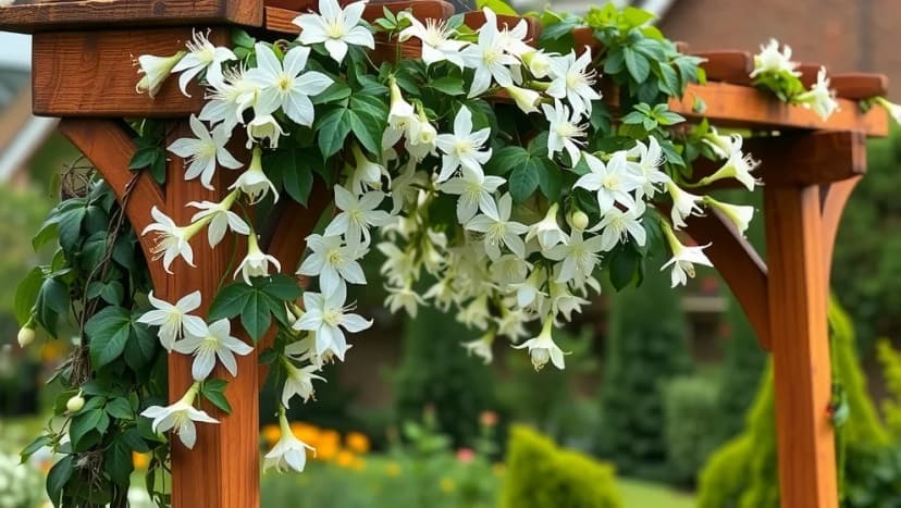 Klematis Paul Farges växer vilt och vackert