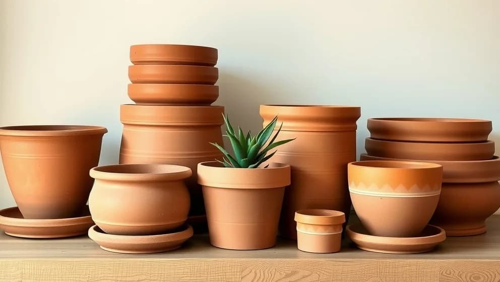 Lerkruka med fat för växter hemma