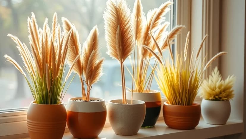 Prydnadsgräs i kruka hemma